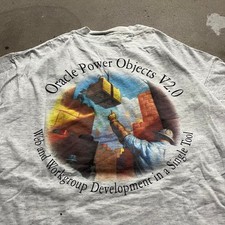 Vintage Tech Graphic Tshirt Oracle Power Objects V2.0 XLarge