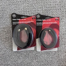GE Coaxial Video Cable 15ft F-Type S-Video Cable 6ft Lot of 2 New