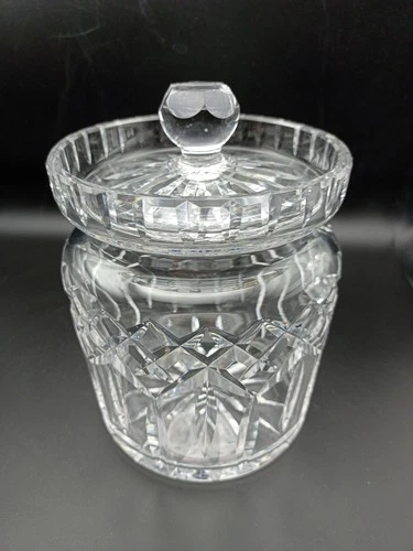Vintage Waterford Lismore Crystal Biscuit Barrel Cookie Jar Marked