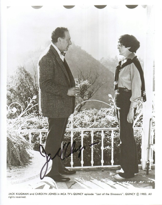JACK KLUGMAN (+2012) - Actor - Quincy / The Odd Couple  - Autograph Photo