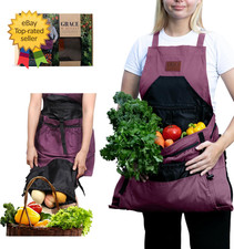 Gardening Apron with Pockets Unisex 7Pocket Garden Apron Internal Drawstring Bag