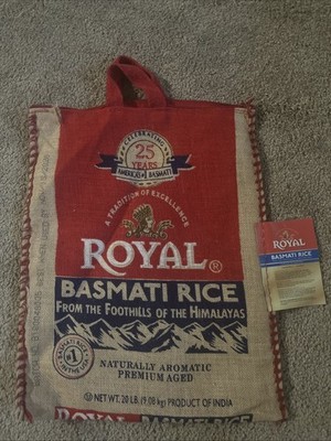 Royal Authentic Indian White Basmati Rice, 2 Pack, 20 Lb. Bag