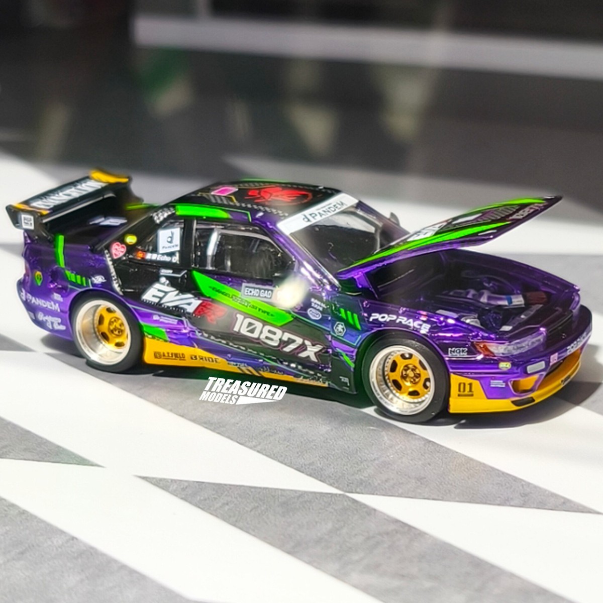 1/64 EVA RT POP RACE × 1087X PANDEM S13 Pop Race Nissan S13 1087X Pandem EVA RT Test Type-01 APAxpo