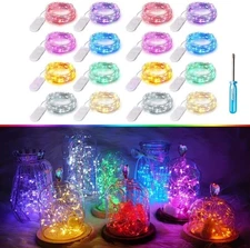 Best SunKite 8 Colors LED Fairy String Lights Battery Operated 16 Pack 20 6.6 Ft