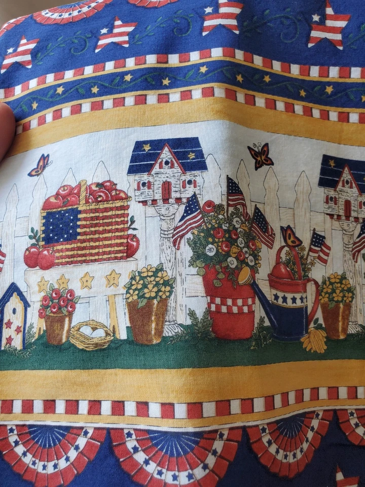 Vintage OOP Deb Strain for Moda "Garden Americana" Fabric - 77" x 44" - Quilting - Image 2 of 4