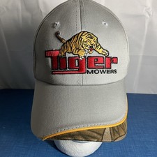 Tiger Mowers Hat Cap Tan Cotton Adjustable Baseball Strap Lawnmower