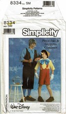 "Disfraces de Pinocho y Geppetto para adultos" © 1987 Disfraces de simplicidad 8334 SM SIN CORTAR