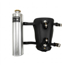 Zusatztank 1.2L Alu für Harley: Notkraftstofftank & Reservekanister mit Leder