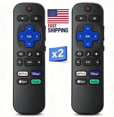 2pack Remote Control Replacement For All TCL Hisense Onn Roku TV