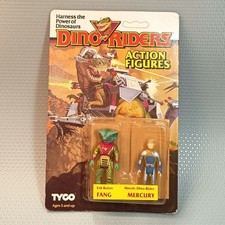 Vintage Dino Riders FANG & MERCURY Action Figure TYCO MOC Sealed Unpunched 1987