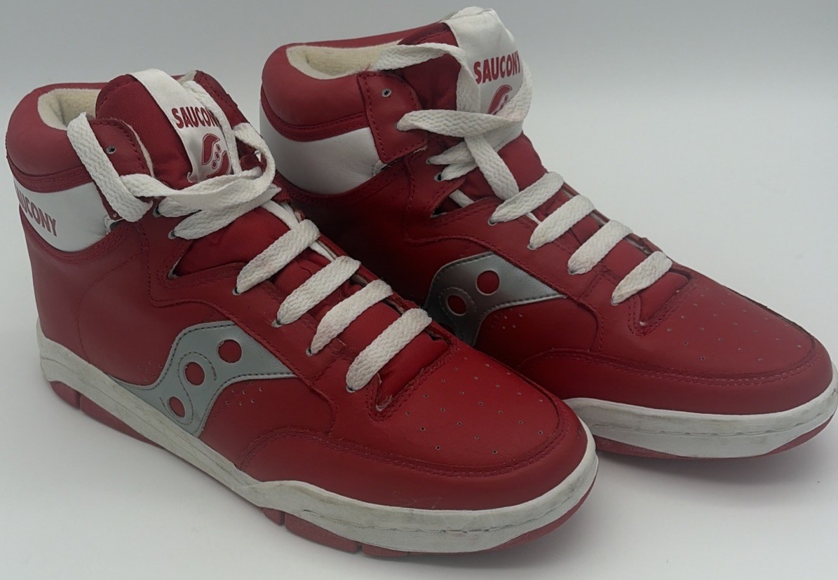 Sz 9- Saucony High Tops 'White/Red' Sneakers