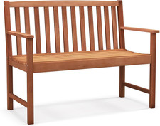 Eucalyptus Outdoor Bench for 2 - 800 Lbs Capacity, Perfect for Yard  Porch