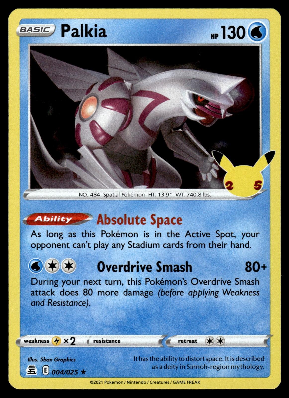 Palkia 004/025 Rare Celebrations Pokemon Holo Near Mint