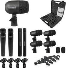 Drum Microphone Kit 7 Piece All Metal Drummer Mics Tom/Snare Cymbals Professio