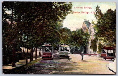 JH12/ Eureka Springs Arkansas Postcard c1910 Trolley Line Crescent Springs 138