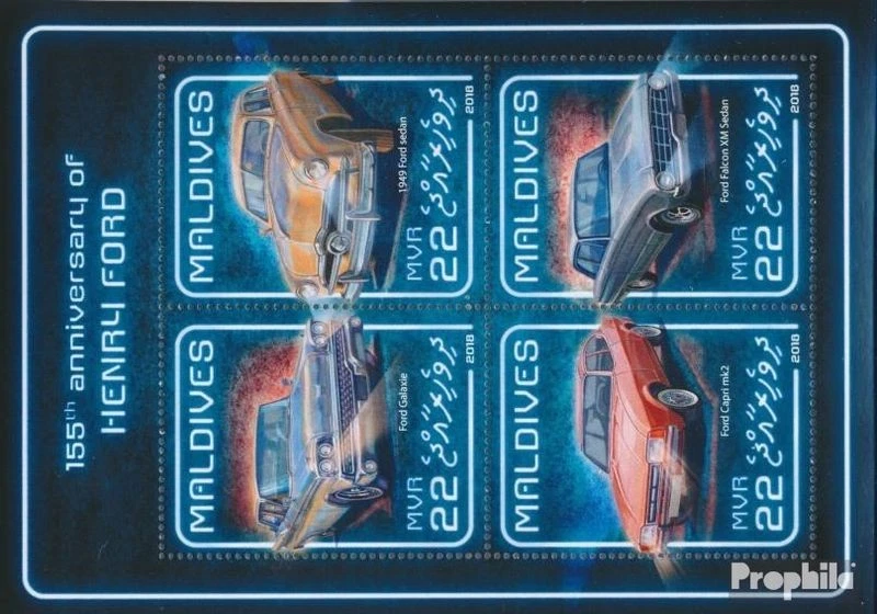 Briefmarken Malediven 2018 Mi 7598-7601 Kleinbogen (kompl. Ausgabe) postfrisch H - Bild 1 von 1