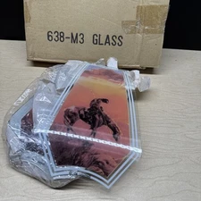 (6) Panes  OK Lighting Touch Lamp Glass 6 Panel Shade Horse Last Trail 638-M3