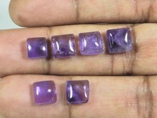 8 x 8 mm Natürlicher Amethst Ring Größe Quadrat Cabochon Lose Edelstein 6 Stc...