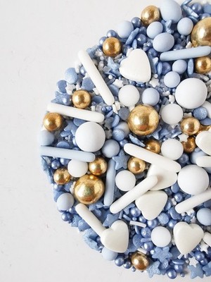 Tortenstreusel Blau Gold Eis Frozen VATERTAG Babyparty Kommunion Geburtstag