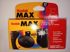 Vintage Kodak Max Flash Camera 35mm 800 Flim 27 Exp Loaded with Kodak Max Flim