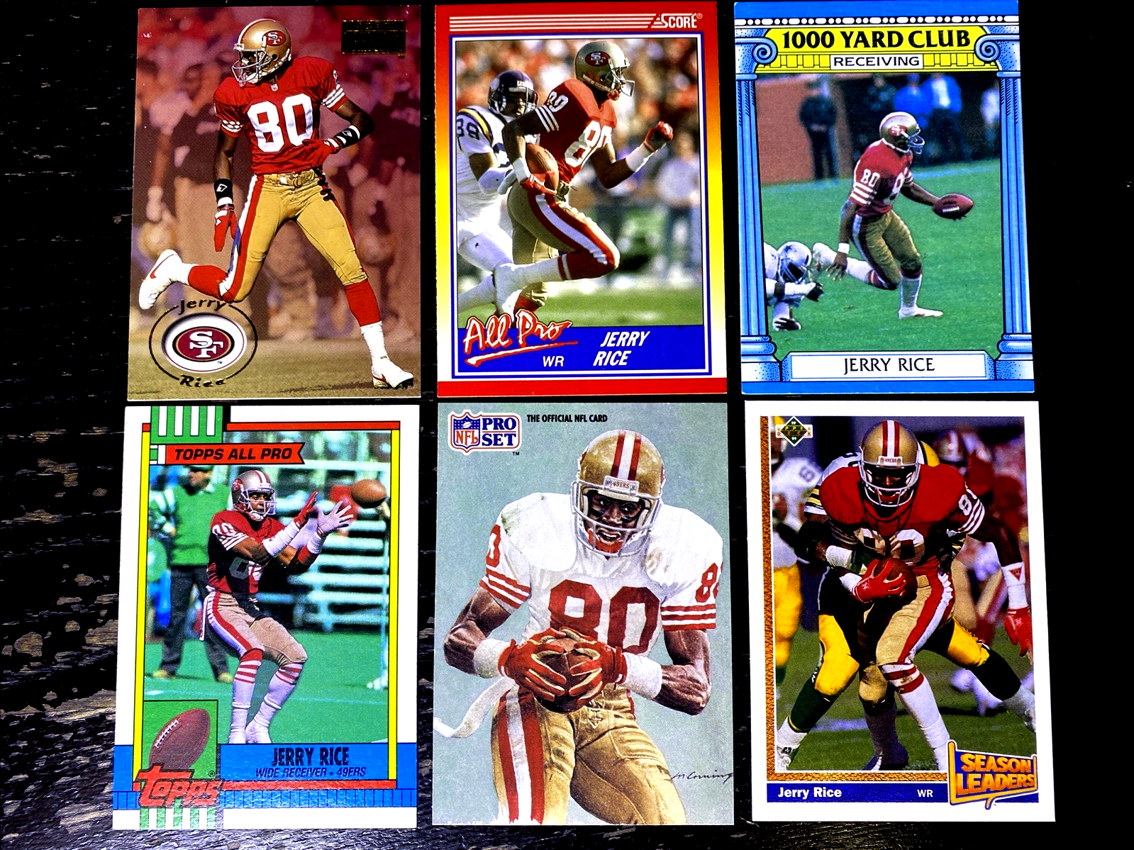 Lot of 6 - JERRY RICE NFL Football Cards w/ INSERTS - 49ERS  HOF Near Mint LOOK!