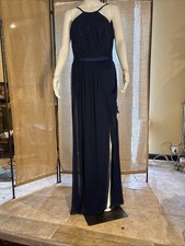 David's Bridal Sleeveless Lace Bridesmaid Dress Marine Size 6 F19608
