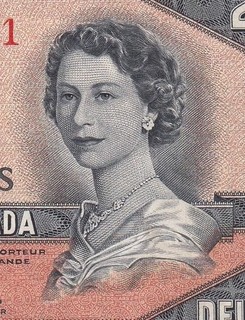 1954 BANK OF CANADA QEII $2 DEVILS FACE "A/B" (( EF ))