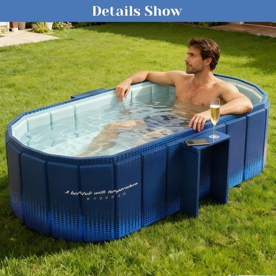 59'' Portable Foldable Bathtub for Adults   Ice Bath Cold Plunge SPA Tub