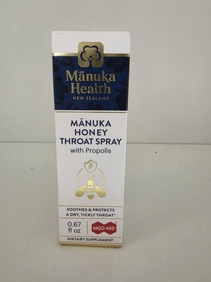 MANUKA HEALTH, Manuka Honey Throat Spray with Propolis .67 fl oz, Protects Throa