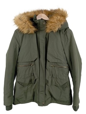 ZARA BASIC Kunstfelljacke Damen Jacke Gr. DE 40 khaki Casual-Look