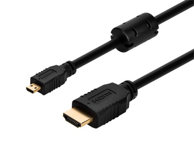 Monoprice 34AWG Standard 6ft HDMI Micro Cable Connector 1080i 4.95Gbps - Black