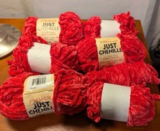 Lot Of 6-1/2 Skein Premier Just Chenille Yarn "Hibiscus" 2017-15 Lot 534