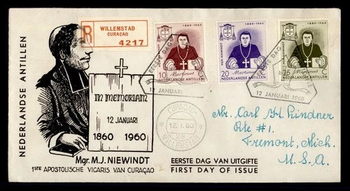 DR WHO 1960 NETHERLANDS ANTILLES FDC NIEWINDT CACHET COMBO R25087