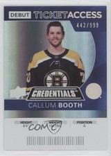 2021 Upper Deck Credentials 2020-21 Debut Ticket Access /999 Callum Booth 0kv2