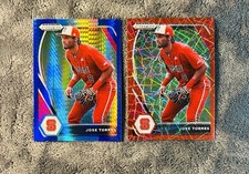 Jose Torres 2021 Prizm Draft Picks Blue Pulsar Prizm & Red Velocity Prizm