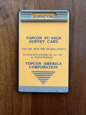 TOPCON FC-48GX Survey Card (TDS Survey GX). TESTED. (Ver. 4.01) For HP 48GX