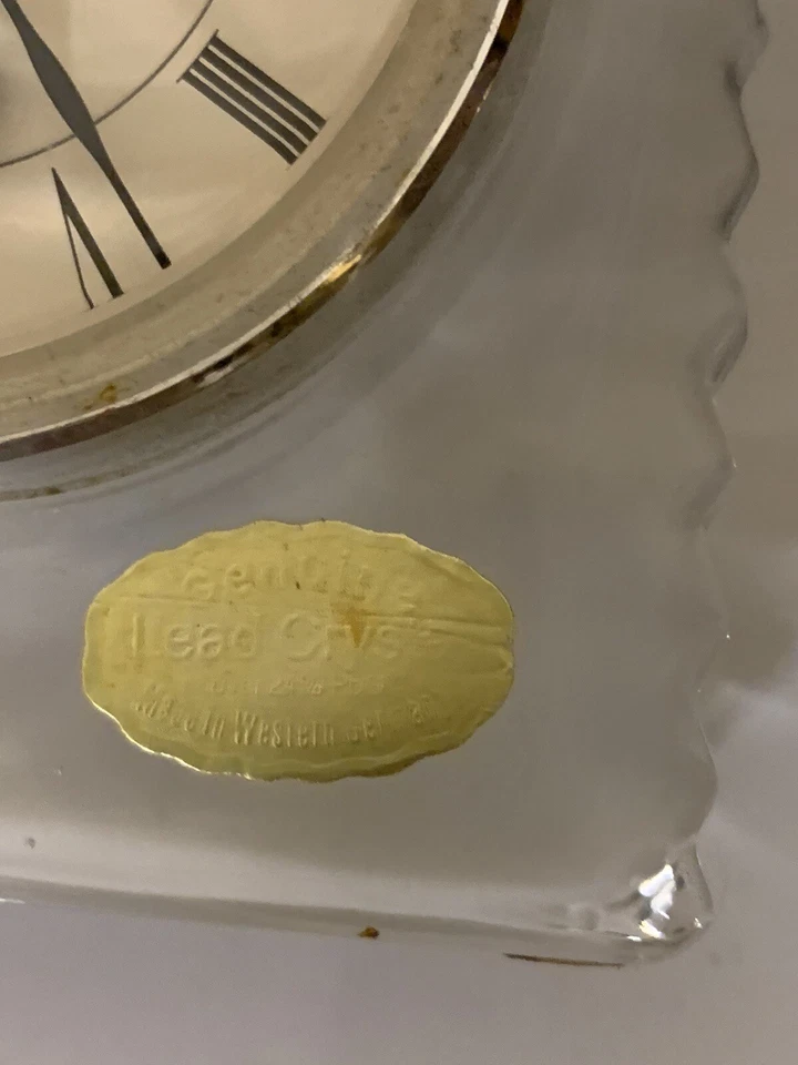 RELOJ STAIGER Alemania Occidental Cuarzo ONEIDA PLOMO CRISTAL Escritorio Estante Abrigo Foto 2 de 4