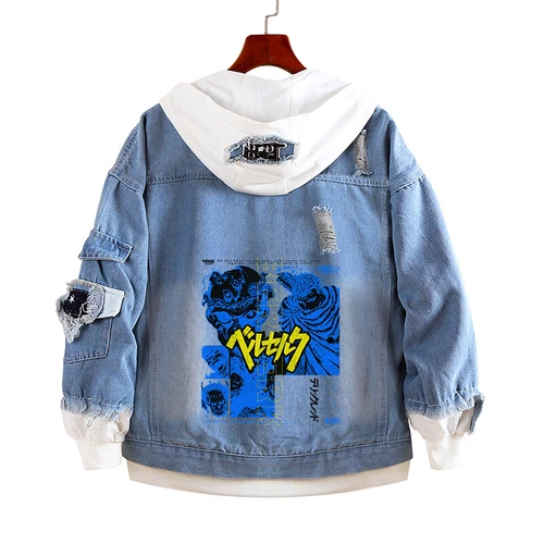Berserk Guts Casca Spring Denim Jacket Hoodies Coat Sweatshirts Jeans Outwear - Bild 5 von 45