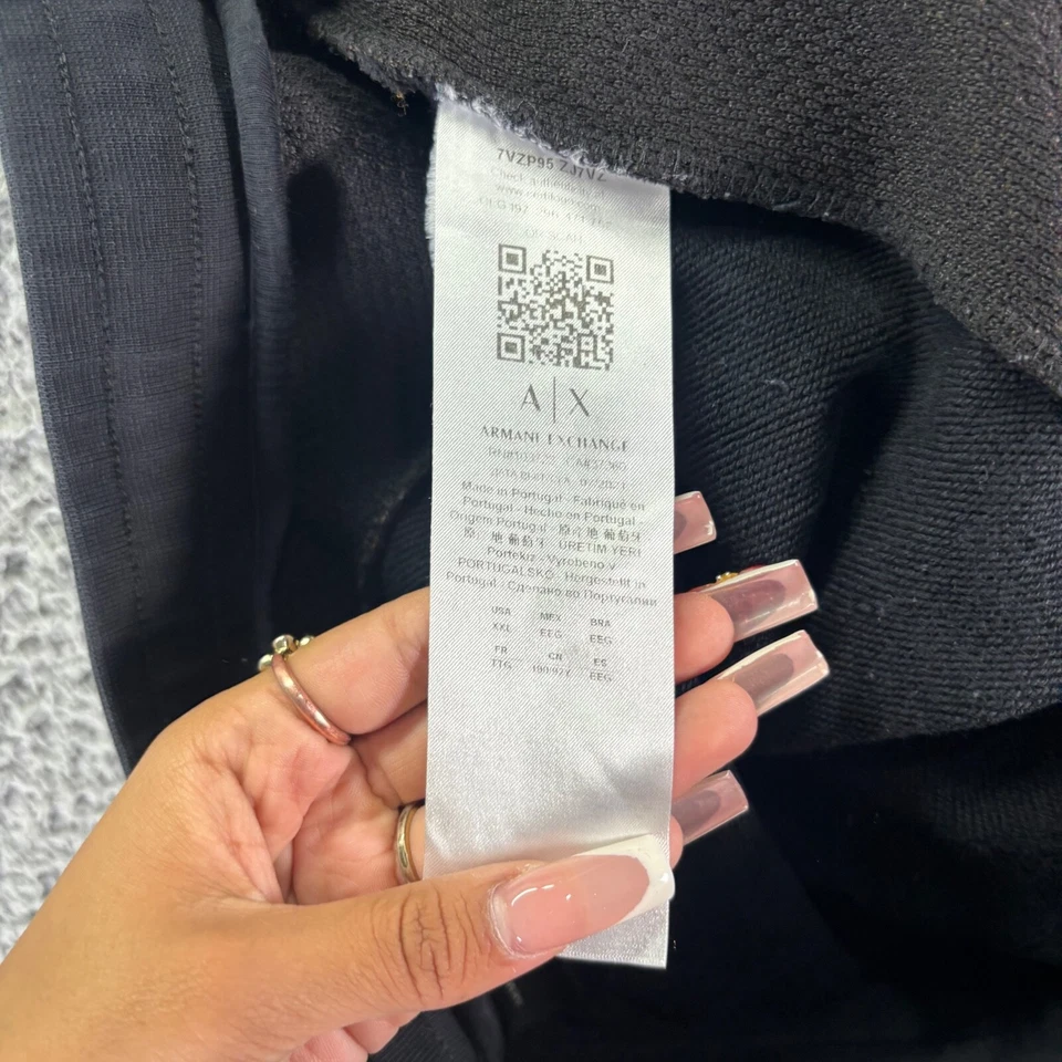 Pantalones de chándal Armani Exchange para hombre XXL 2XL negros mezcla de algodón bolsillo con cremallera Foto 4 de 4