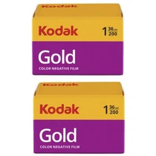 2 Rolls Kodak Gold 200 GB-135 36 Exposure 35mm Color Print Film