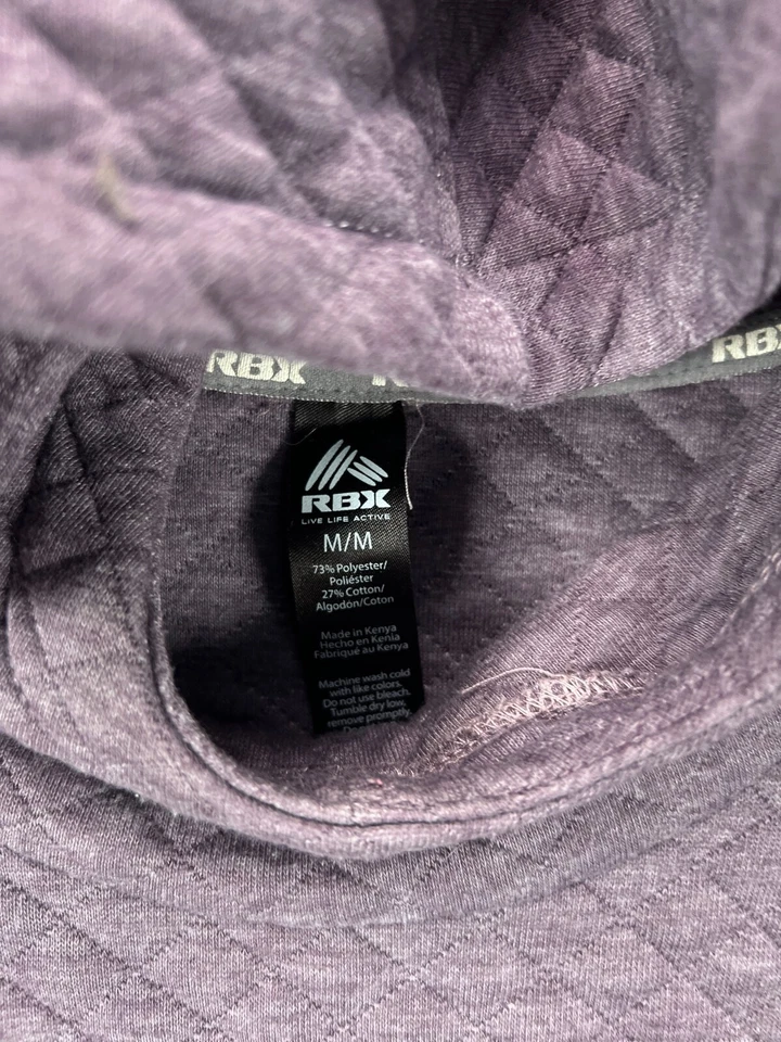 RBX Mujer Mediana Sudaderas con Capucha Sudadera Acolchada Púrpura Bolsillos Pullover Damas Foto 4 de 4