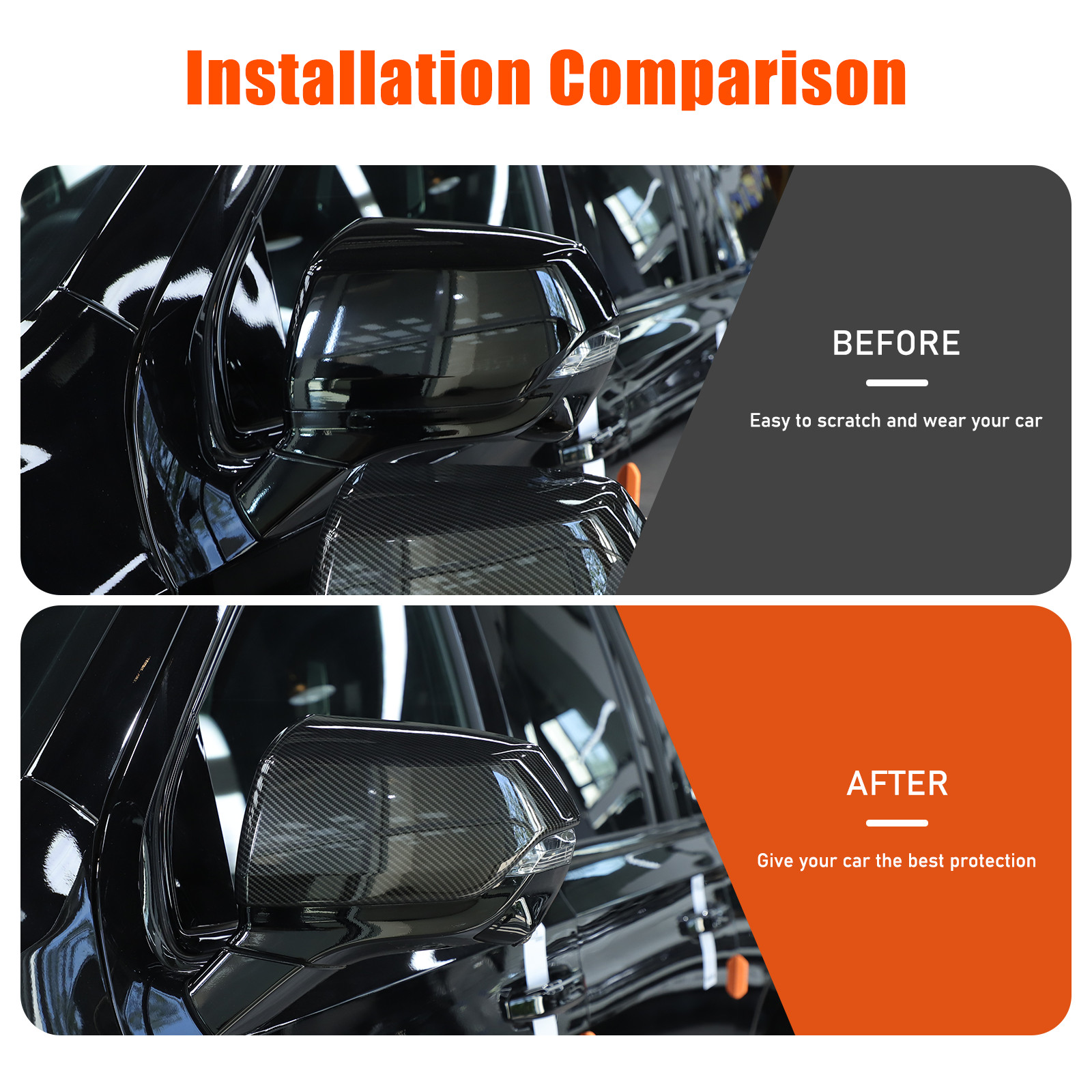 Carbon Exterior Side Rear View Mirror Cover Trim For Cadillac Escalade 2021-2025