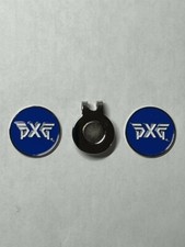  2 PXG Logo Design 1" Coin Style Golf Markers W/BONUS HAT CLIP - A Great Deal 
