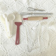 Kids Cooking Utensils Lot of 7 Mini Kitchen Tools Wisk Baster Tongs Measuring