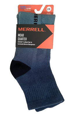 Merrell 360 Print Gradient Moab Socks Quarter Crew COOLMAX  L  XL Size 12.5 - 15