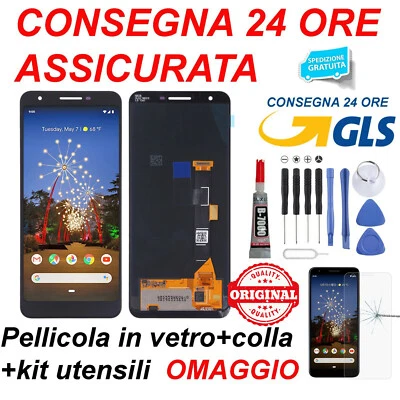 DISPLAY LCD OLED GOOGLE PIXEL 3A G020F TOUCH SCREEN SCHERMO ASSEMBLATO NERO 5.6"