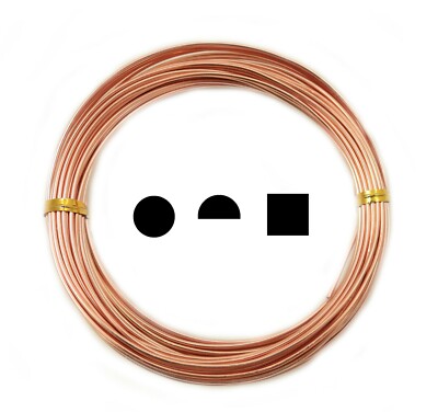 Pure Copper wire Dead Soft Round-1/2 Round-Square 6 - 16 18 19 20 21 22 24 26 Ga
