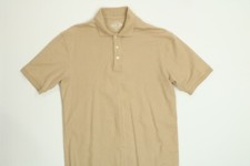 Mens Classic Polo Beige Polo Shirt Medium M EUC
