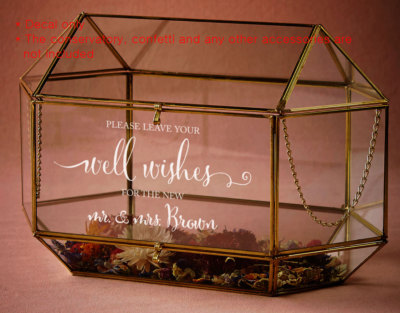 Personalised Family Name Wedding Wishing Well Decal - Custom ''Mr & Mrs'' Sign