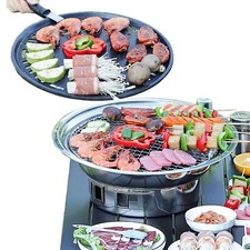 Korean Charcoal Grill 13.8 Inches Stainless Steel Tabletop BBQ Grill Stove Ou...
